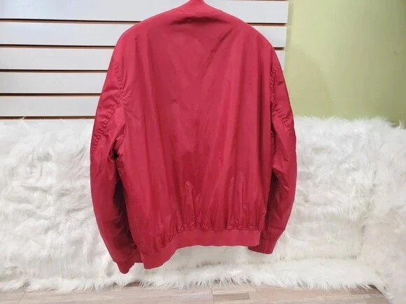 Men’s Gucci Logo GG nylon Reversible Bomber Jacket Navy Red SZ 52. LAYAWAY !!!